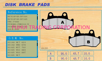 No dust residue motorcycle disc brakes pad with different size CB125T