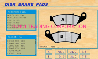 No dust residue Custom-made Motorcycle disk brake vs drum brake Pad Honda161