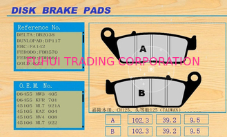 Non-noise and no dust residue Motorcycle Disc Brakes Pad JH CH125 TDC