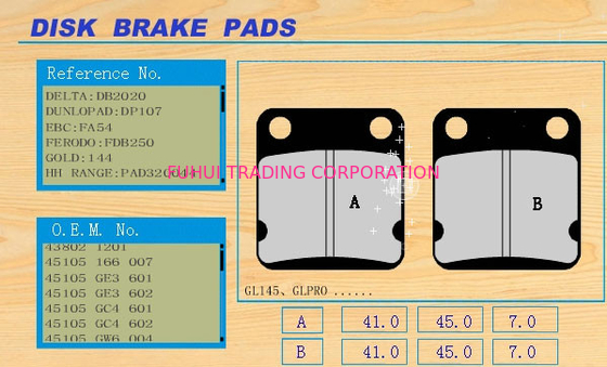 Size 41.0 good thermal recession motorcycle disc brakes pad set GL145 / GLPRO