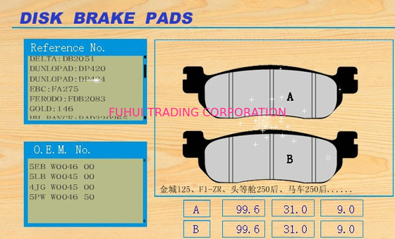 Excellent performance motorcycle disc brakes pad , shock absorber JC125 F1-ZR TDC250 MC250
