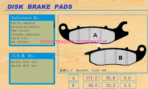 Waterproof Motorcycle Spare Parts Disc Brakes Pads MEGAPRO TIGER NEW