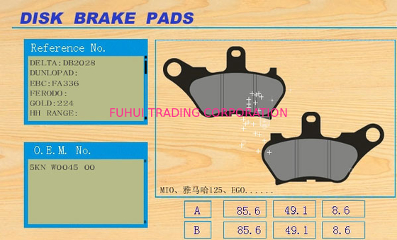 Good thermal recession and recovery Motorcycle disc Brakes Pad MIO YAMAHA125 EGO
